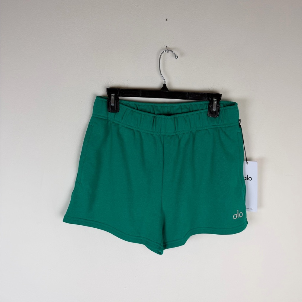 NWT ALO ACCOLADE CREW NECK PULLOVER & SWEAT SHORTS SET Spruce Green Size S - Picture 8 of 12